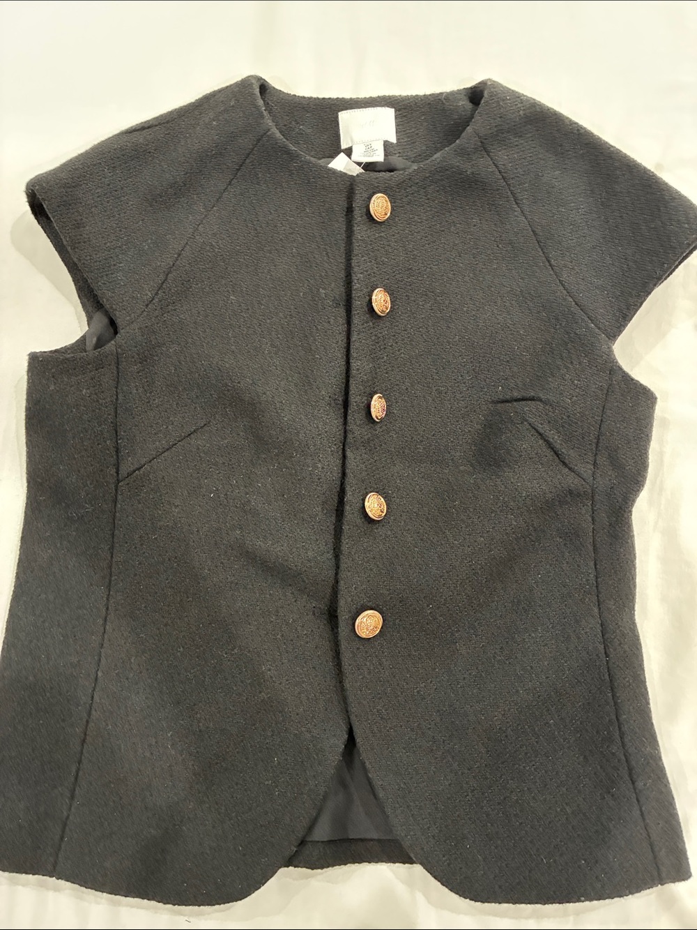 H&M Black Vest with Fabric Label